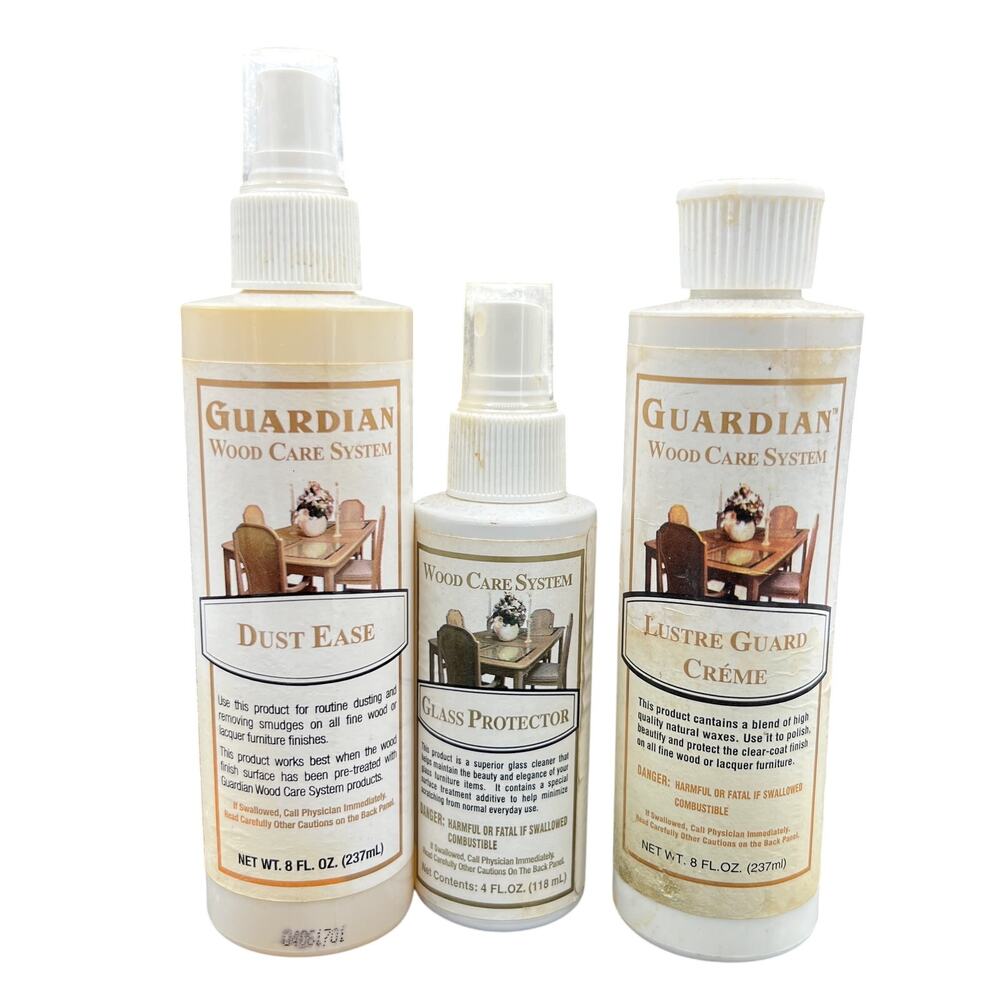 🪑 Guardian Wood Care System 3pc Set Dust Ease Glass Protector Lustre Guard Care